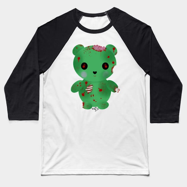 Zombie bear v2 Baseball T-Shirt by tothemoons